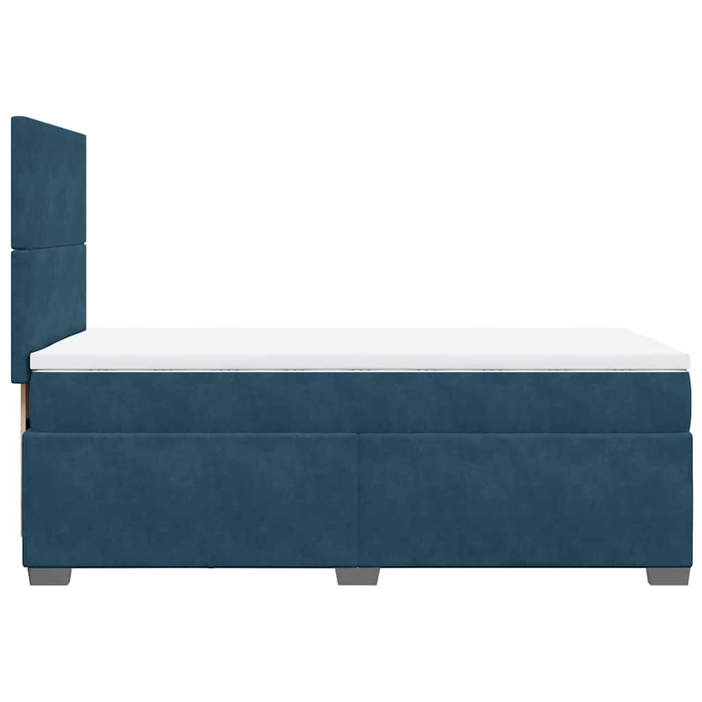 Sommier à lattes de lit avec matelas bleu 90x190 cm velours - XIOS