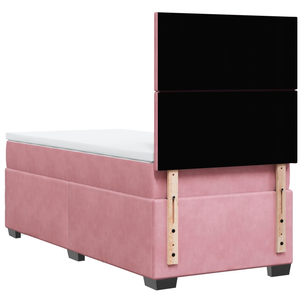 Sommier à lattes de lit avec matelas Rose 90x190 cm Velours - XIOS