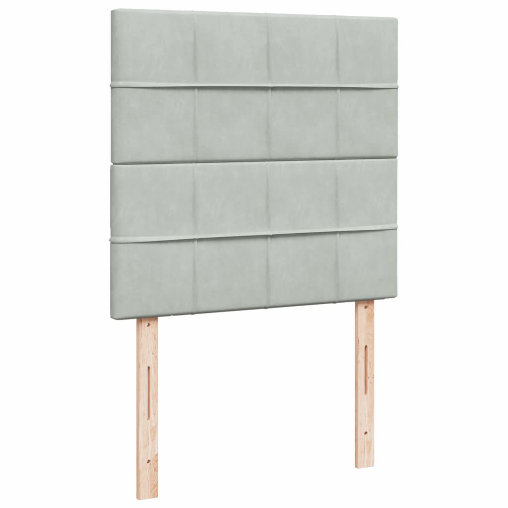 Sommier à lattes de lit et matelas Gris clair 90x190 cm Velours - XIOS