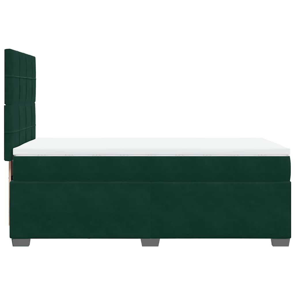 Sommier à lattes de lit avec matelas Vert foncé 90x190 cm