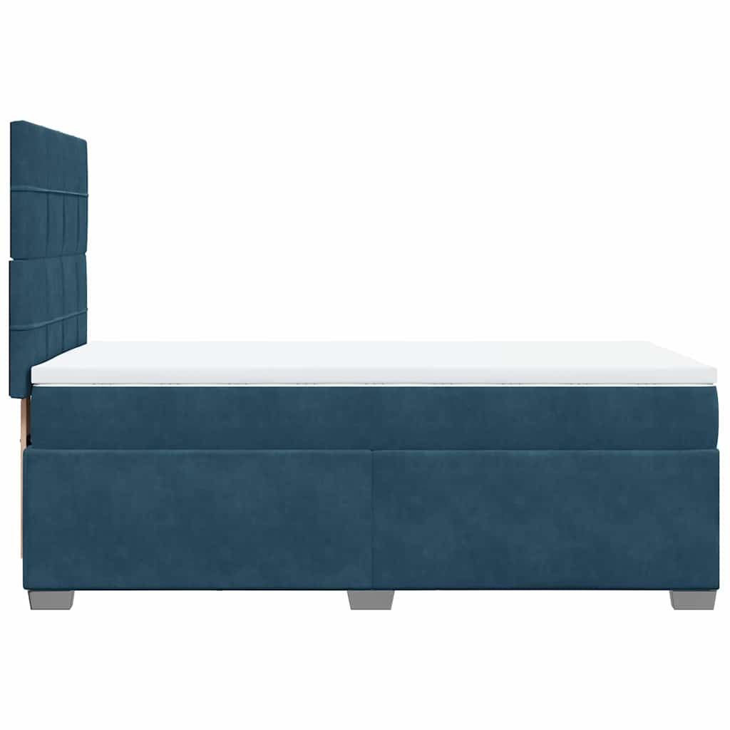 Sommier à lattes de lit avec matelas bleu 90x190 cm velours - XIOS