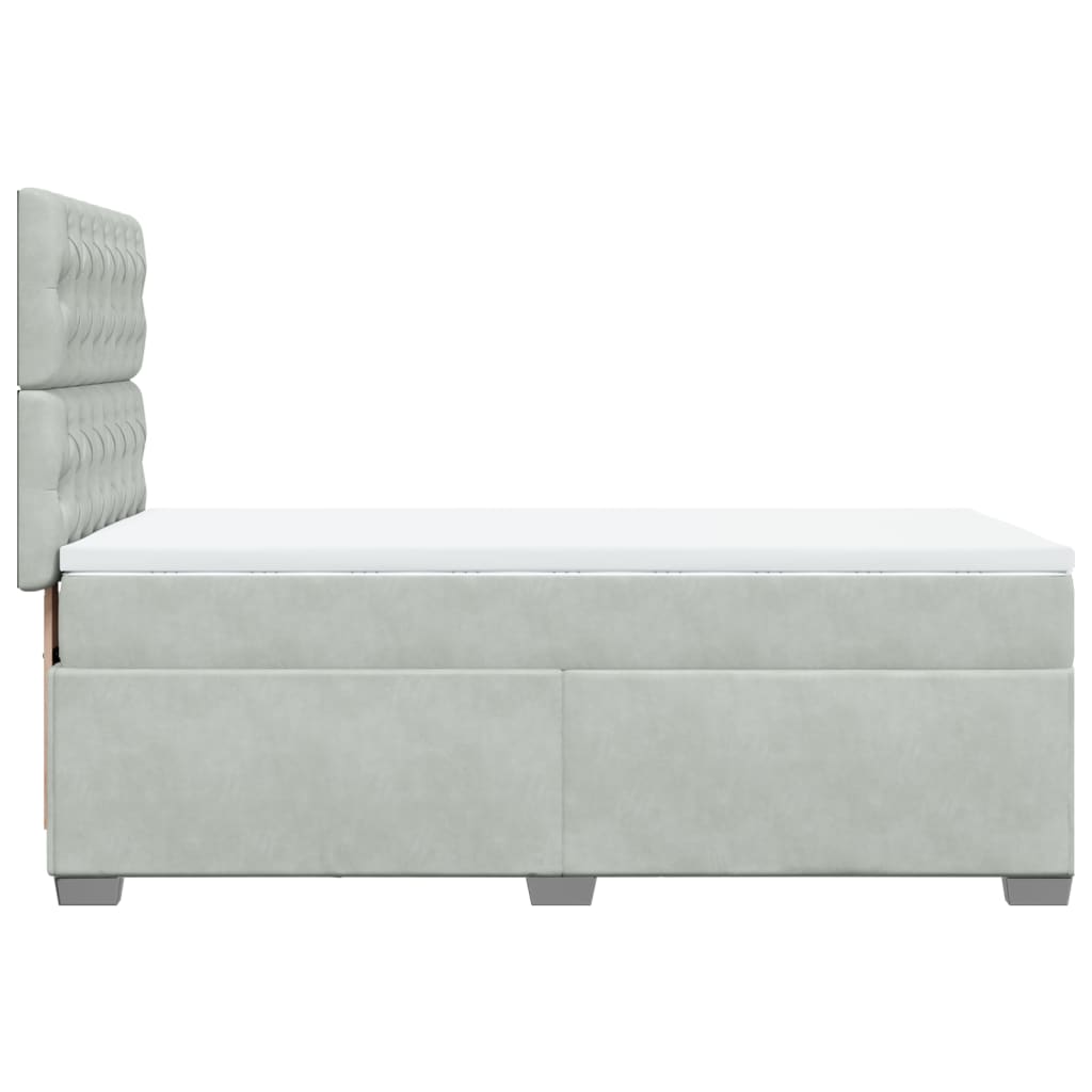 Sommier à lattes de lit et matelas Gris clair 90x190 cm Velours - XIOS