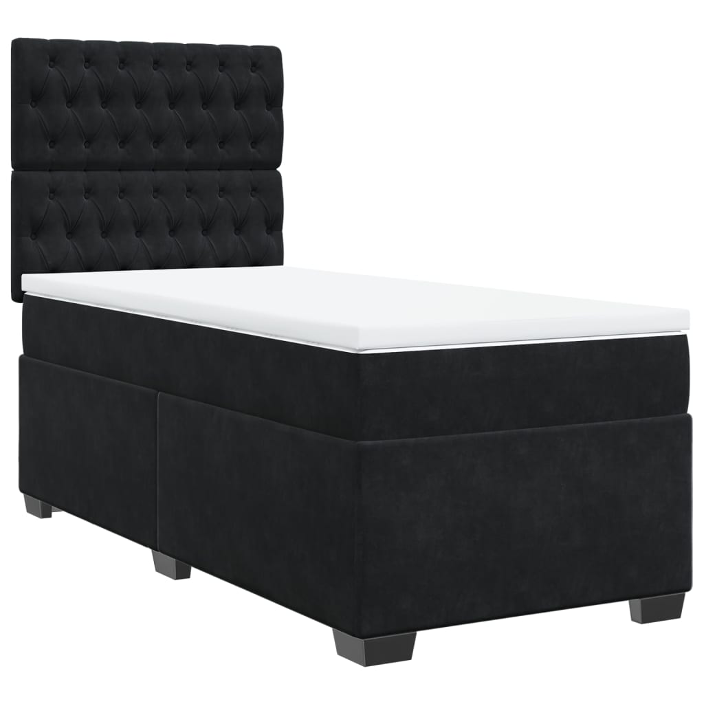Sommier à lattes de lit avec matelas Noir 90x190 cm Velours - XIOS
