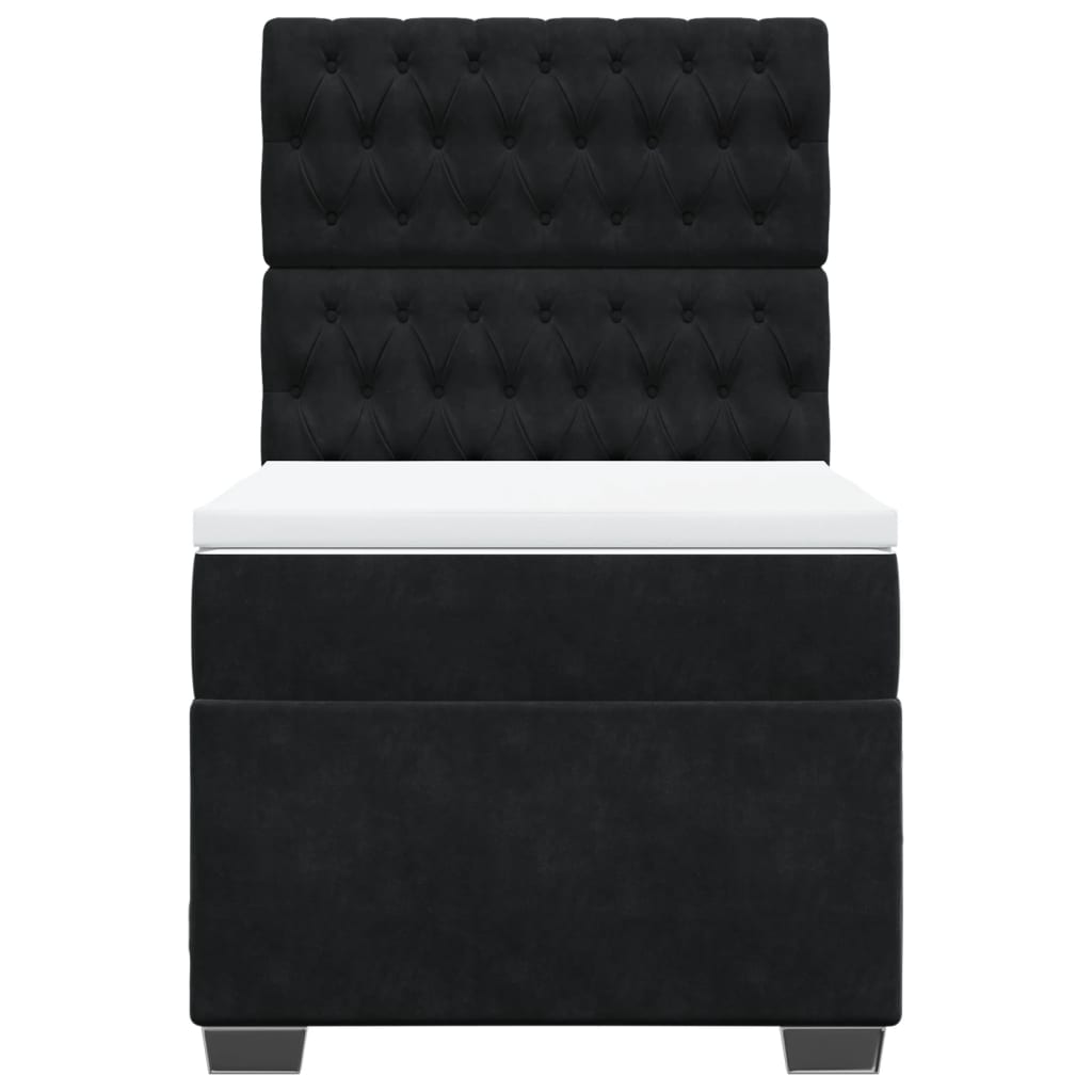 Sommier à lattes de lit avec matelas Noir 90x190 cm Velours - XIOS