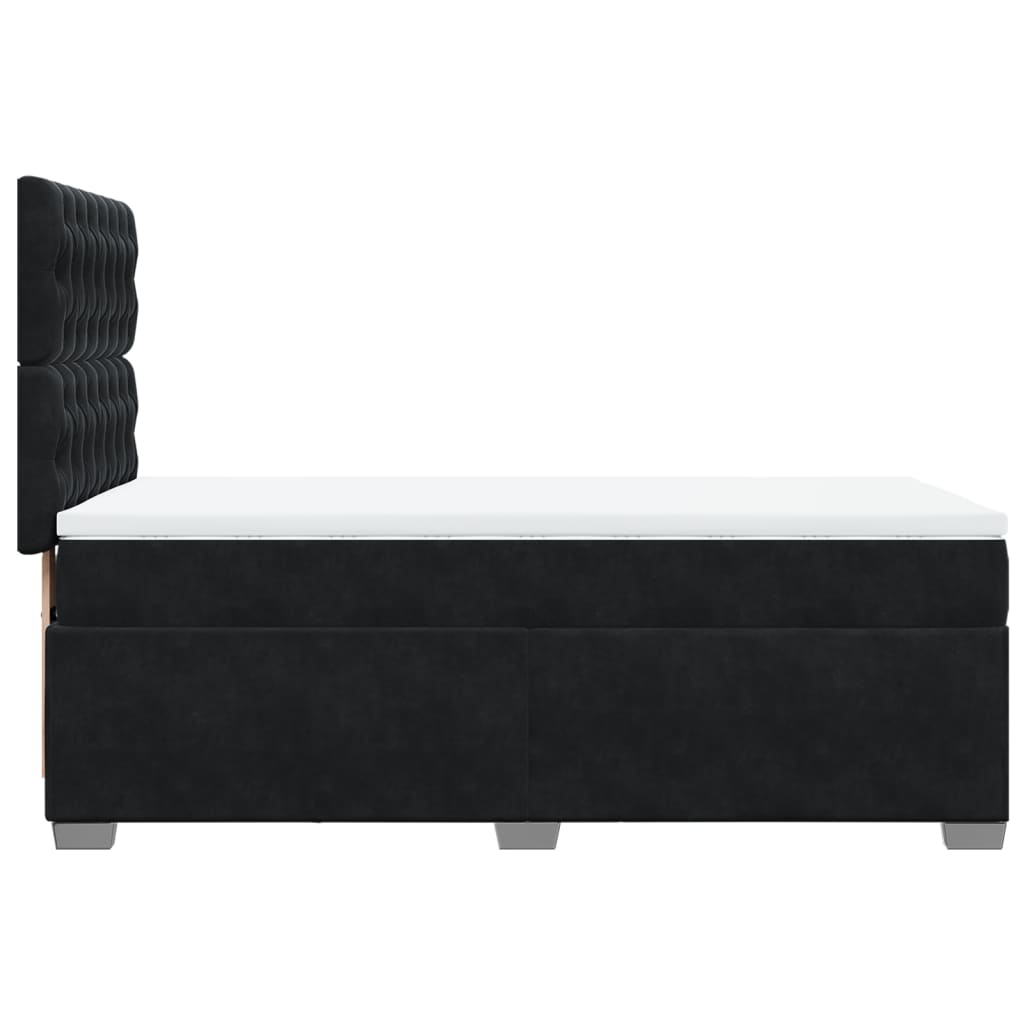 Sommier à lattes de lit avec matelas Noir 90x190 cm Velours - XIOS