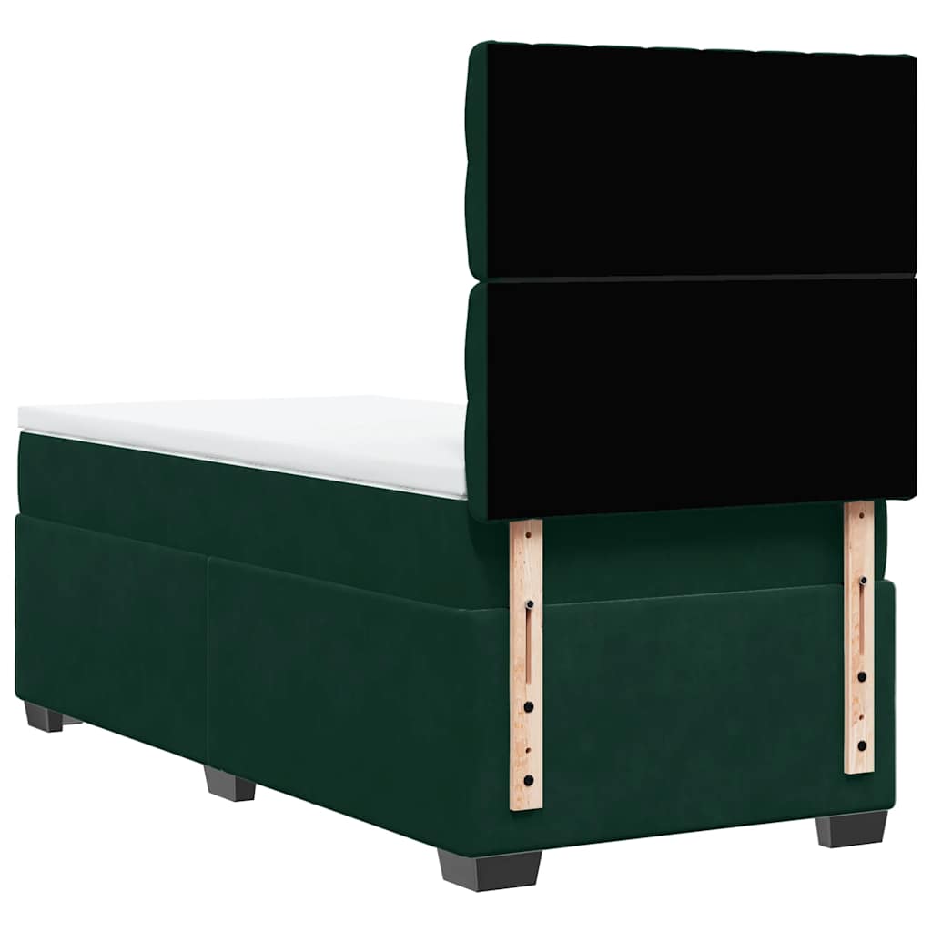 Sommier à lattes de lit avec matelas Vert foncé 90x190 cm
