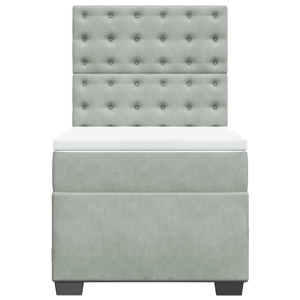 Sommier à lattes de lit et matelas Gris clair 90x190 cm Velours - XIOS