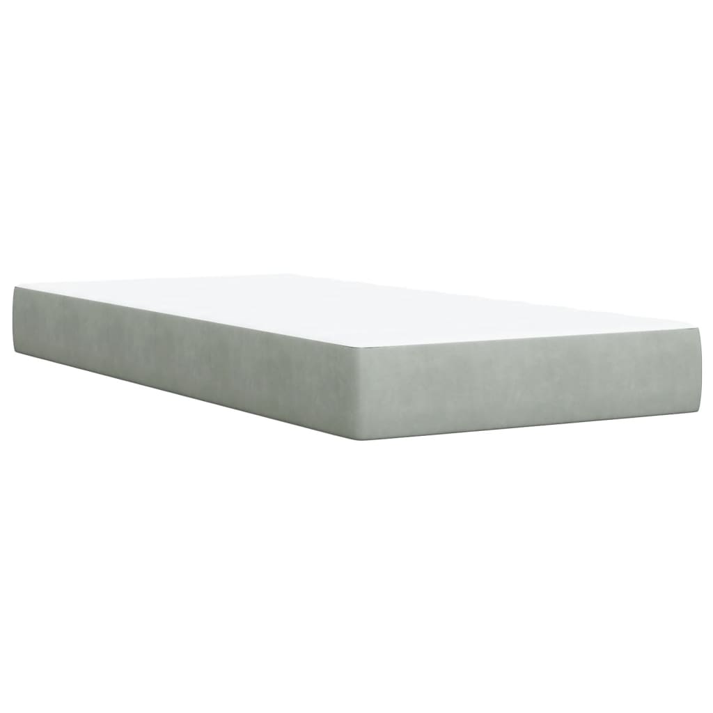 Sommier à lattes de lit et matelas Gris clair 90x190 cm Velours - XIOS