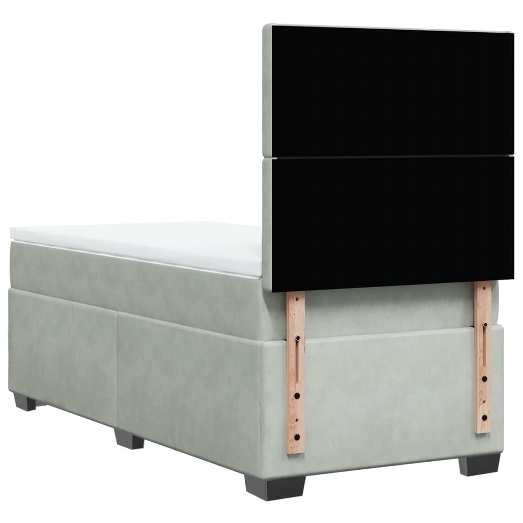 Sommier à lattes de lit et matelas Gris clair 90x190 cm Velours - XIOS