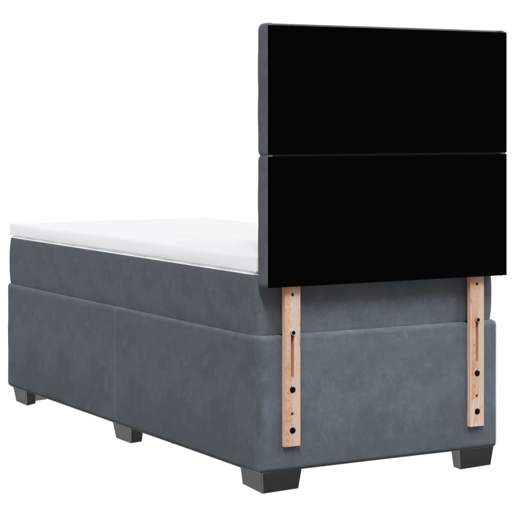 Sommier à lattes de lit et matelas Gris foncé 90x190 cm Velours - XIOS
