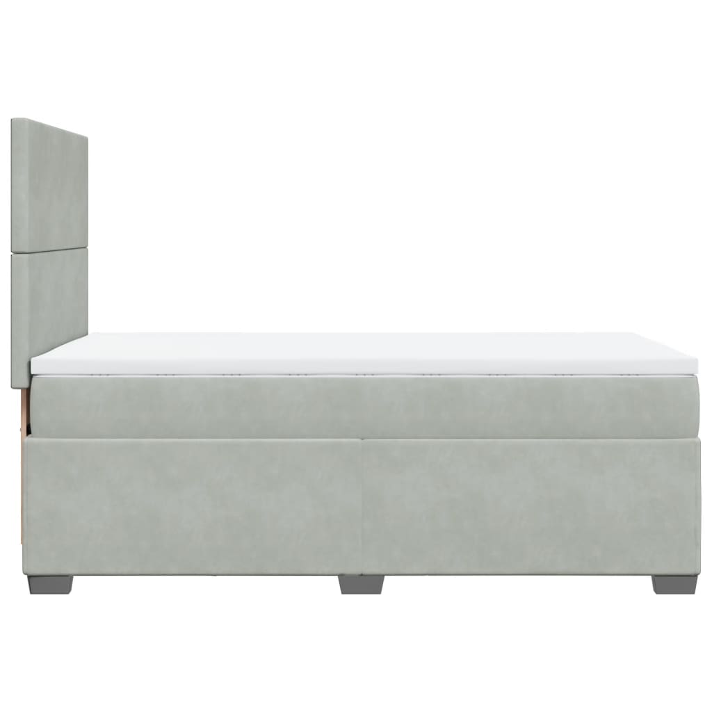 Sommier à lattes de lit et matelas Gris clair 90x200 cm Velours - XIOS