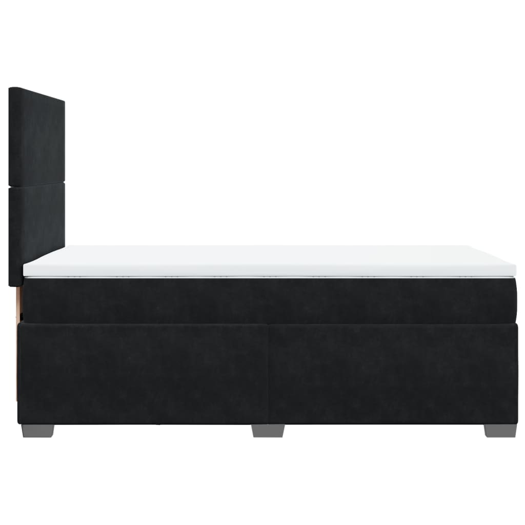 Sommier à lattes de lit avec matelas Noir 90x200 cm Velours - XIOS