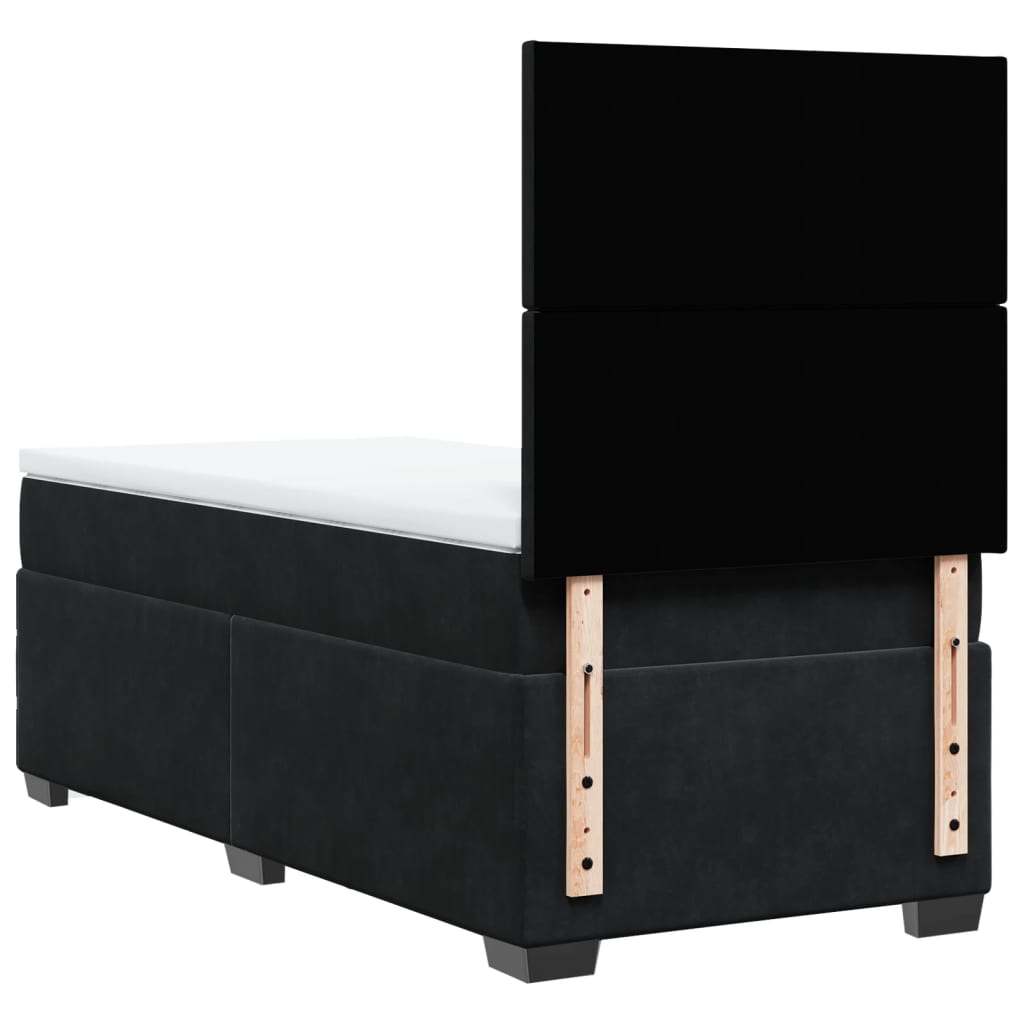 Sommier à lattes de lit avec matelas Noir 90x200 cm Velours - XIOS
