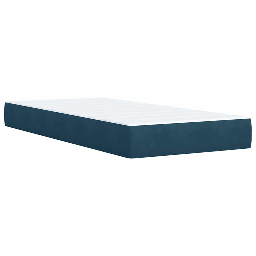 Sommier à lattes de lit avec matelas bleu 90x200 cm velours - XIOS