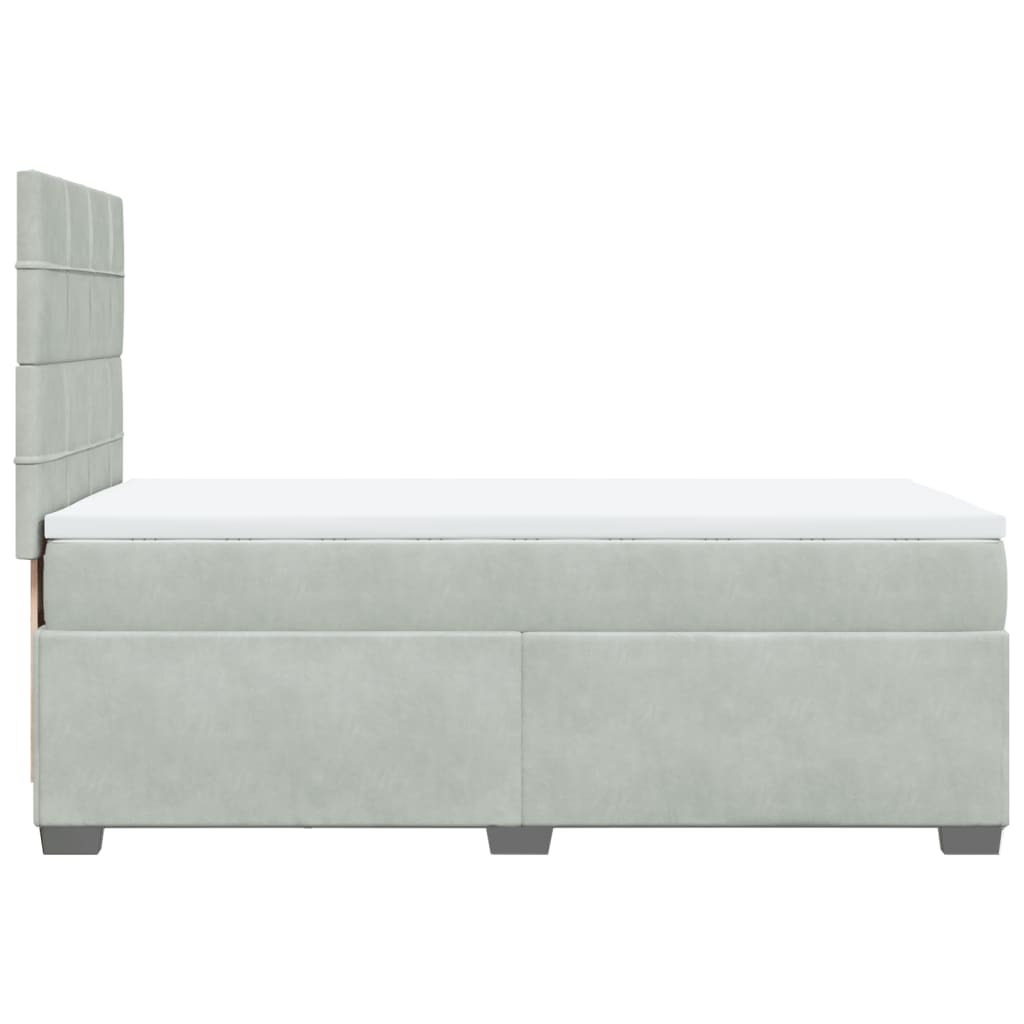 Sommier à lattes de lit et matelas Gris clair 90x200 cm Velours - XIOS