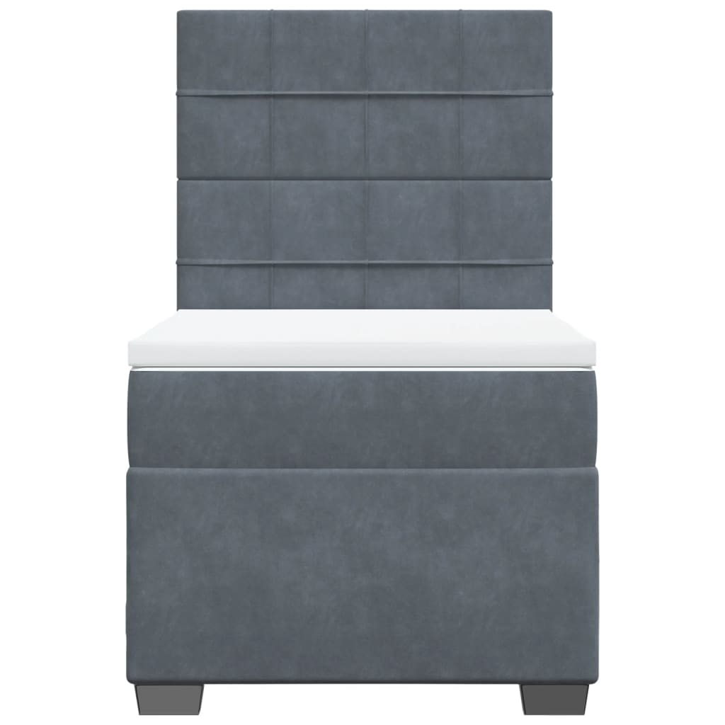 Sommier à lattes de lit et matelas Gris foncé 90x200 cm Velours - XIOS
