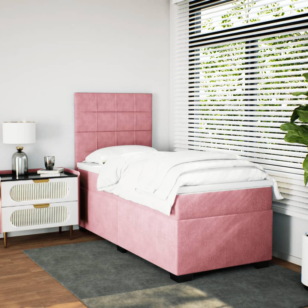 Sommier à lattes de lit avec matelas Rose 90x200 cm Velours - XIOS