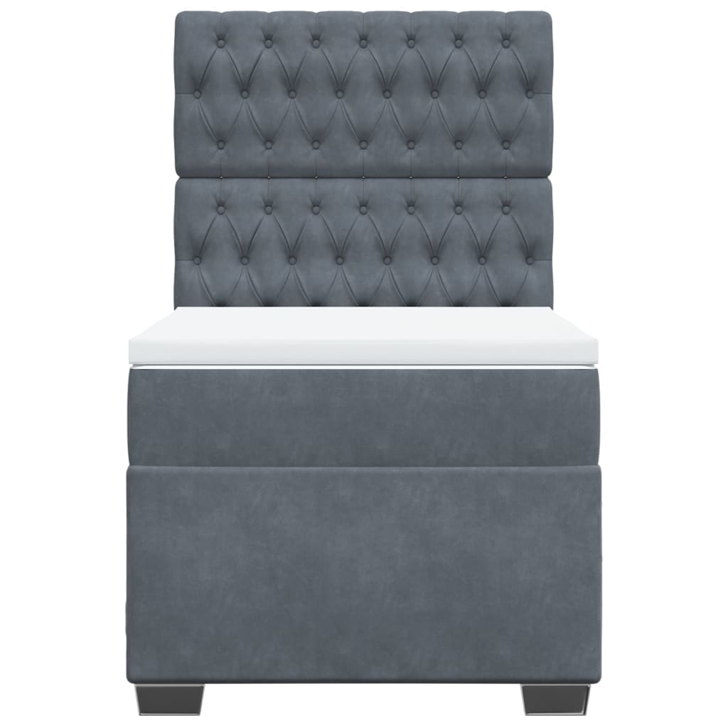 Sommier à lattes de lit et matelas Gris foncé 90x200 cm Velours - XIOS