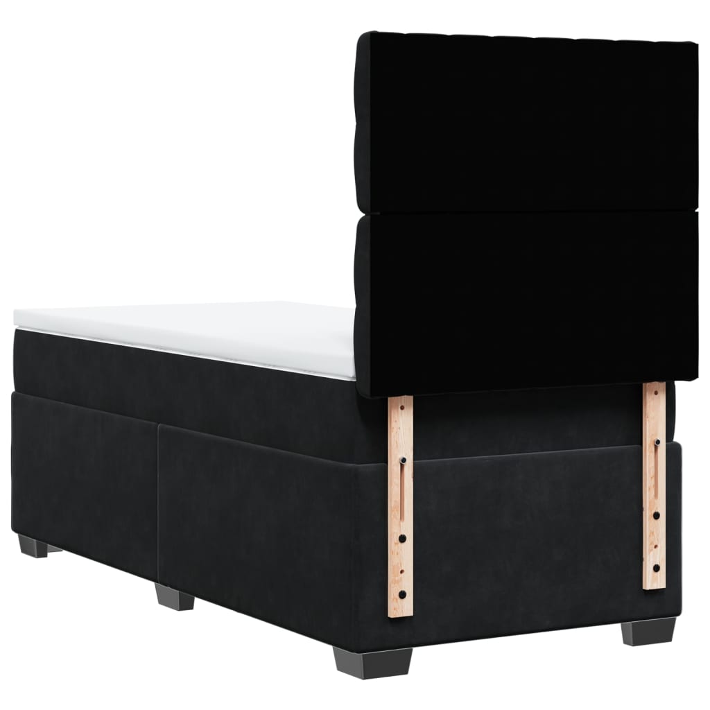 Sommier à lattes de lit avec matelas Noir 90x200 cm Velours - XIOS