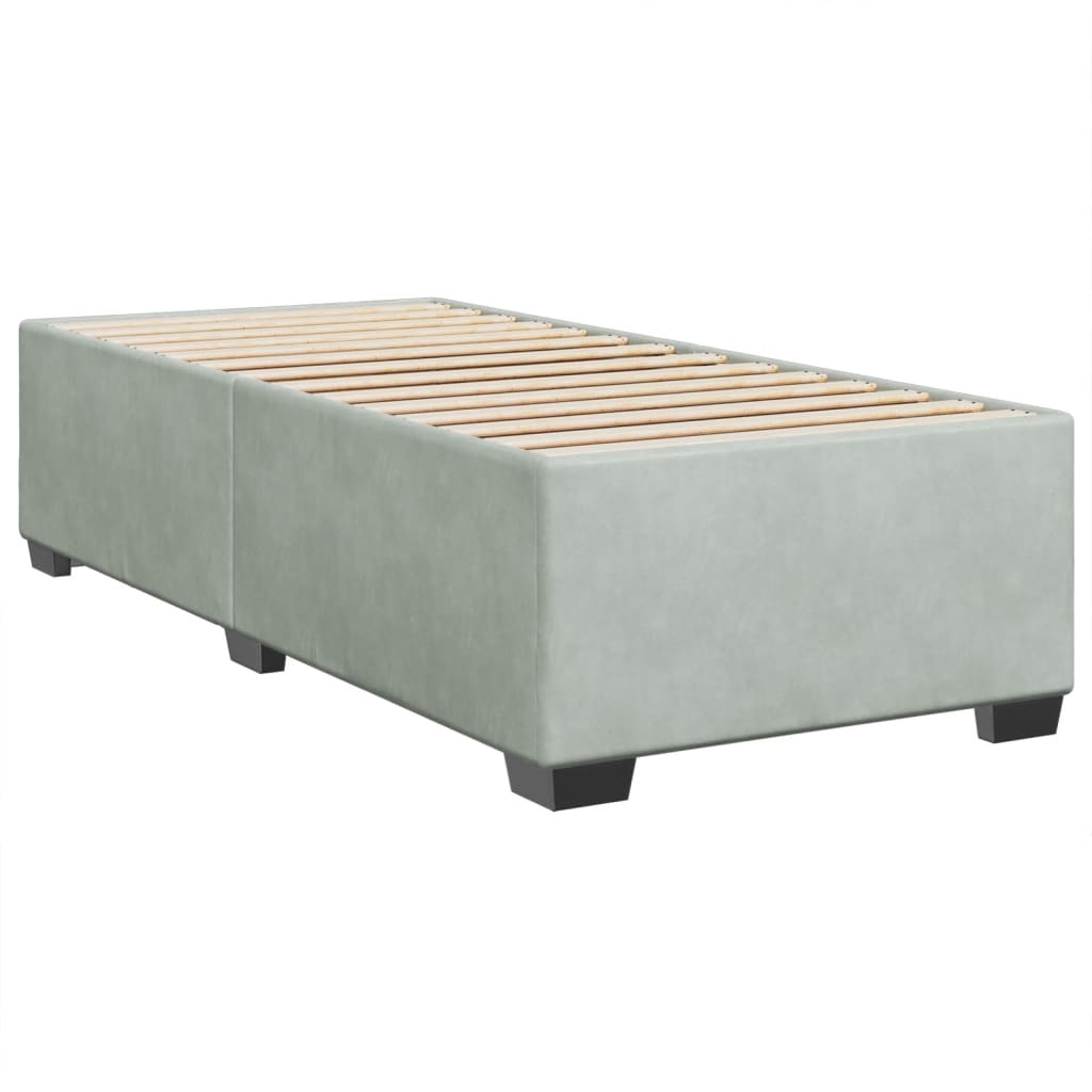Sommier à lattes de lit et matelas Gris clair 90x200 cm Velours - XIOS