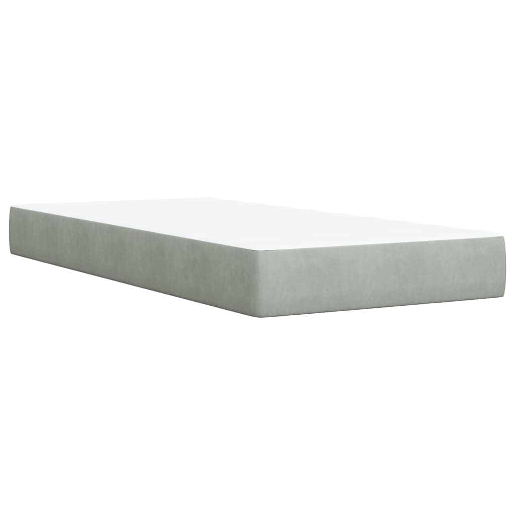 Sommier à lattes de lit et matelas Gris clair 90x200 cm Velours - XIOS