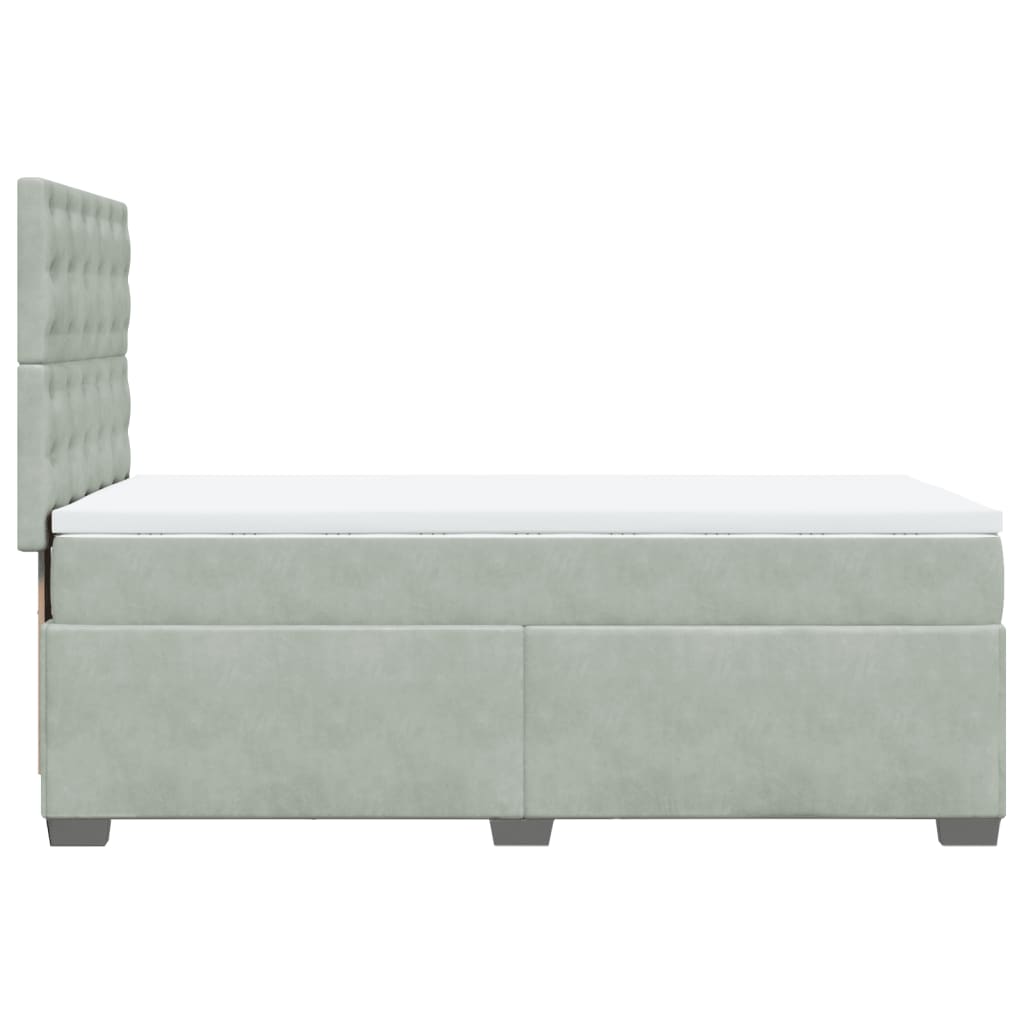 Sommier à lattes de lit et matelas Gris clair 90x200 cm Velours - XIOS