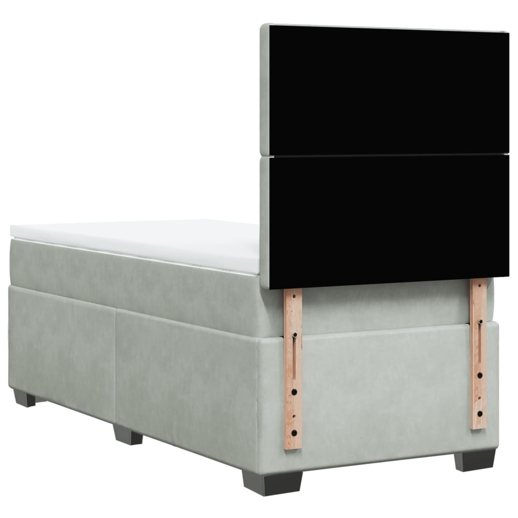 Sommier à lattes de lit et matelas Gris clair 90x200 cm Velours - XIOS