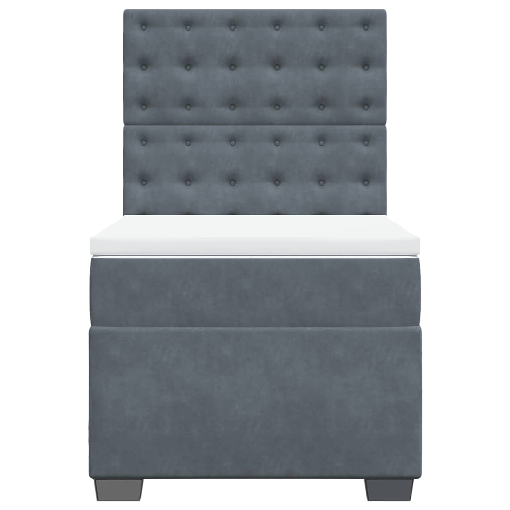 Sommier à lattes de lit et matelas Gris foncé 90x200 cm Velours - XIOS