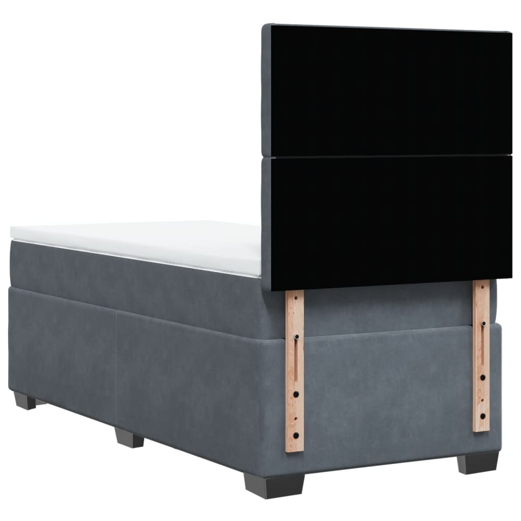 Sommier à lattes de lit et matelas Gris foncé 90x200 cm Velours - XIOS