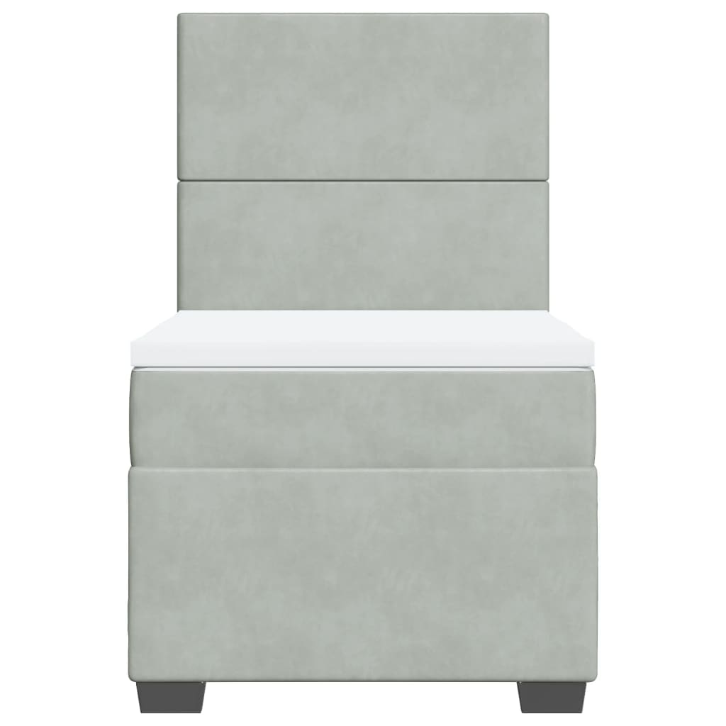 Sommier à lattes de lit et matelas Gris clair 100x200cm Velours - XIOS