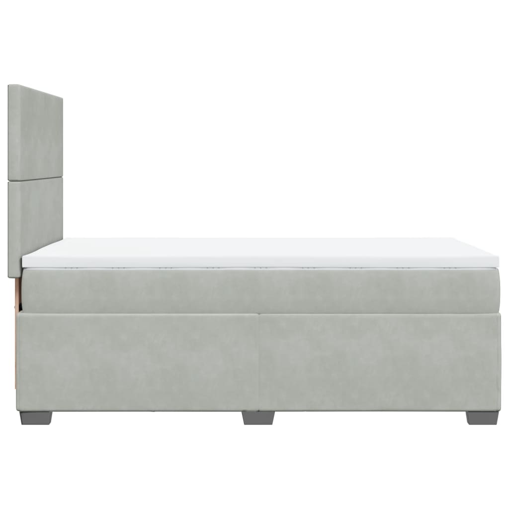 Sommier à lattes de lit et matelas Gris clair 100x200cm Velours - XIOS