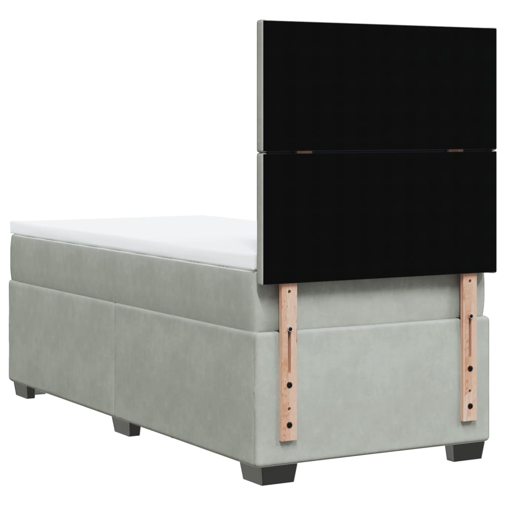 Sommier à lattes de lit et matelas Gris clair 100x200cm Velours - XIOS