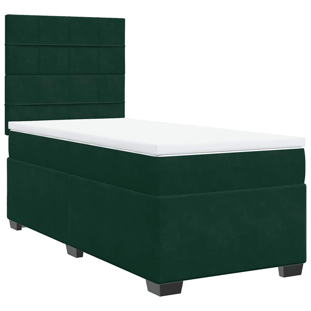 Sommier à lattes de lit avec matelas Vert foncé 100x200 cm - XIOS