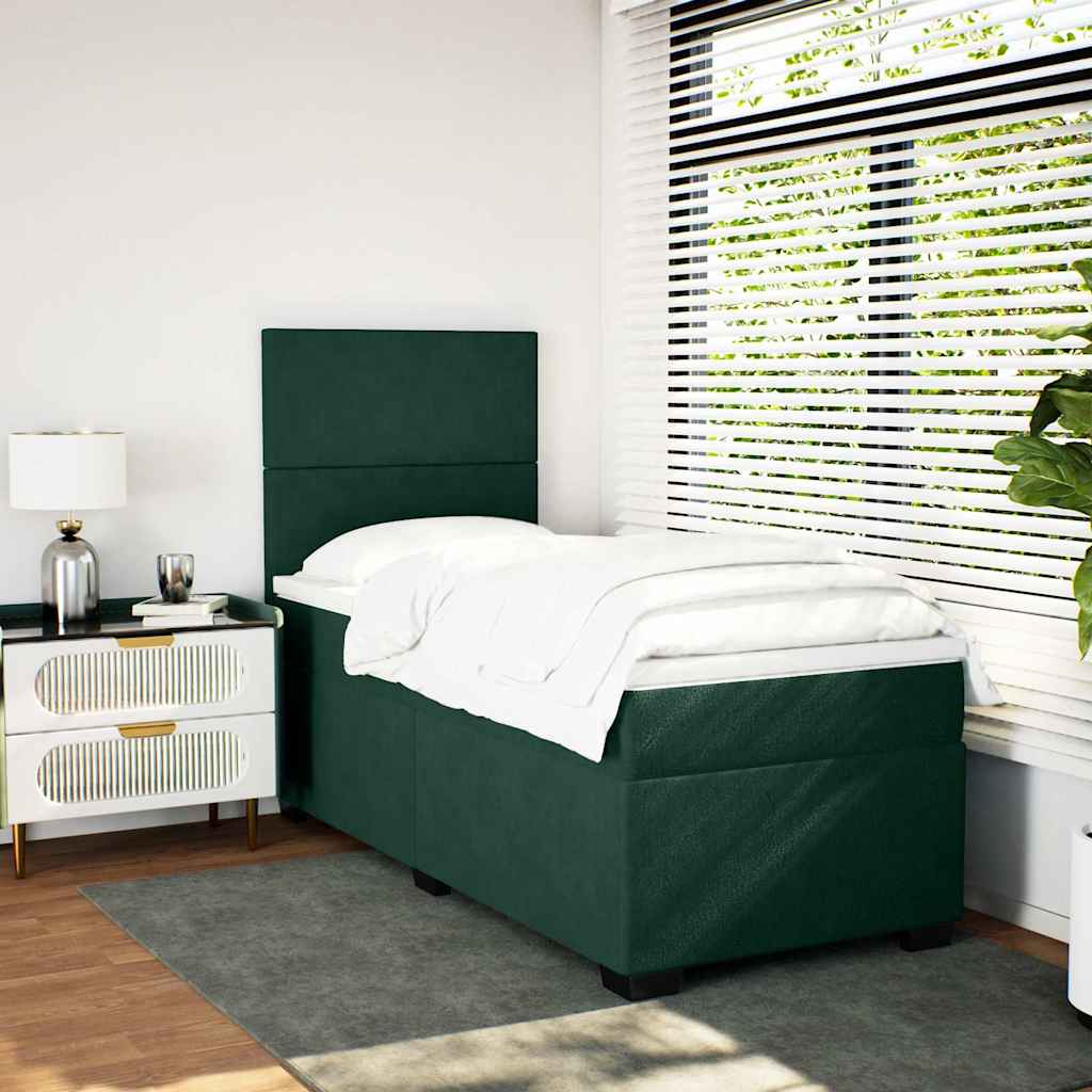 Sommier à lattes de lit avec matelas Vert foncé 100x200 cm - XIOS