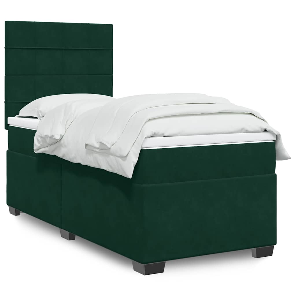 Sommier à lattes de lit avec matelas Vert foncé 100x200 cm - XIOS