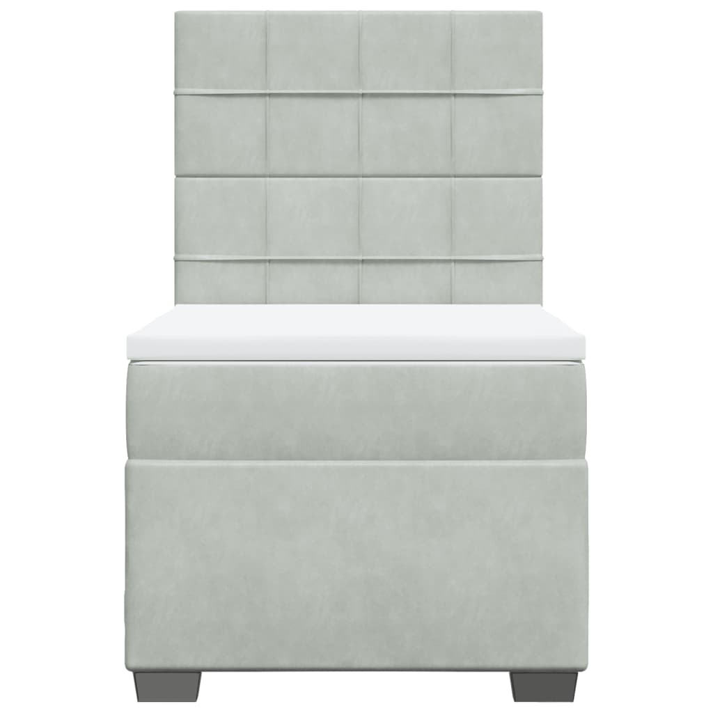Sommier à lattes de lit et matelas Gris clair 100x200cm Velours - XIOS