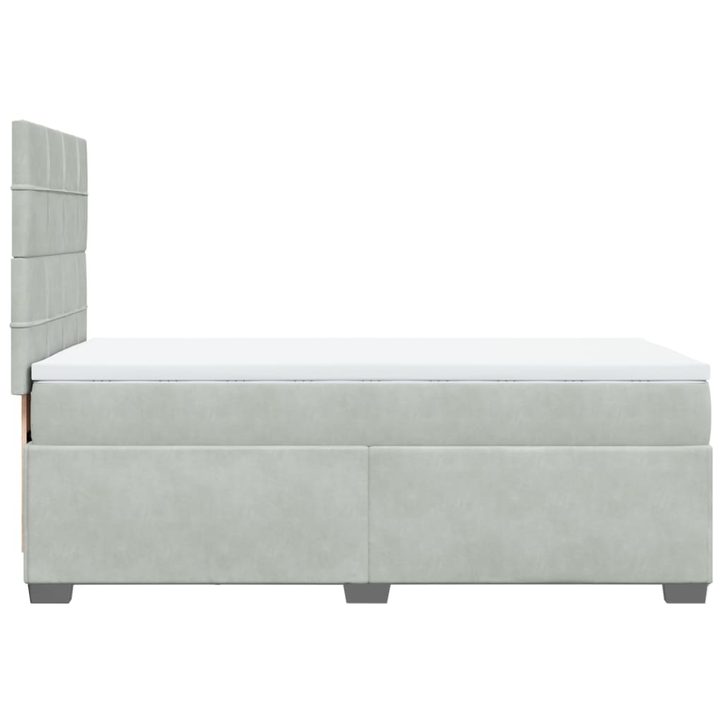 Sommier à lattes de lit et matelas Gris clair 100x200cm Velours - XIOS