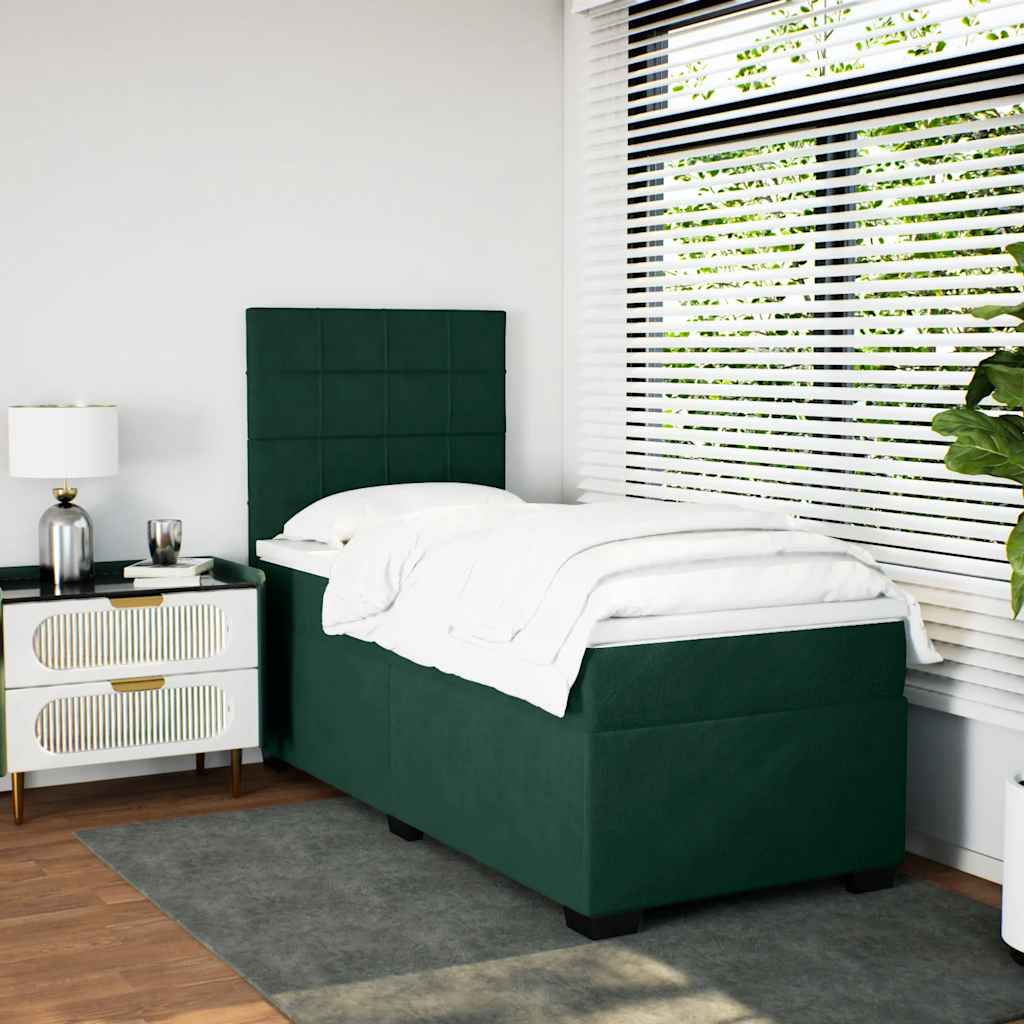 Sommier à lattes de lit avec matelas Vert foncé 100x200 cm - XIOS