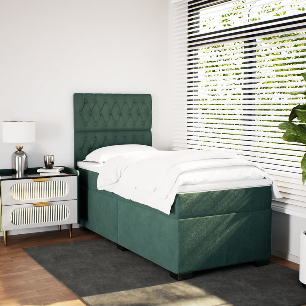 Sommier à lattes de lit avec matelas Vert foncé 100x200 cm - XIOS