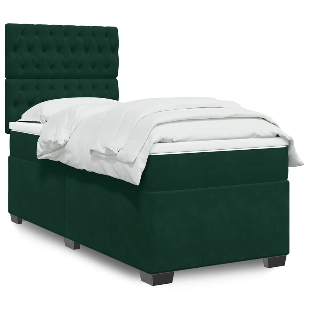 Sommier à lattes de lit avec matelas Vert foncé 100x200 cm - XIOS