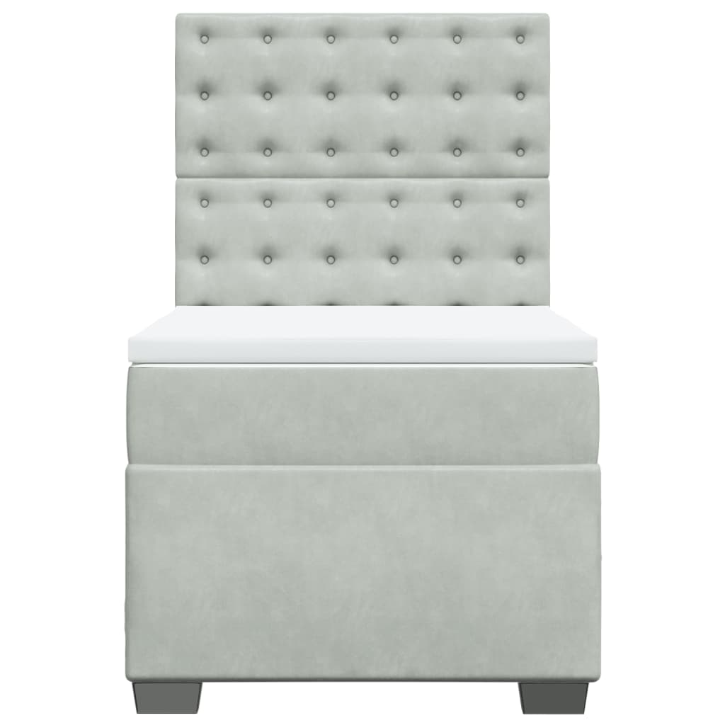 Sommier à lattes de lit et matelas Gris clair 100x200cm Velours - XIOS