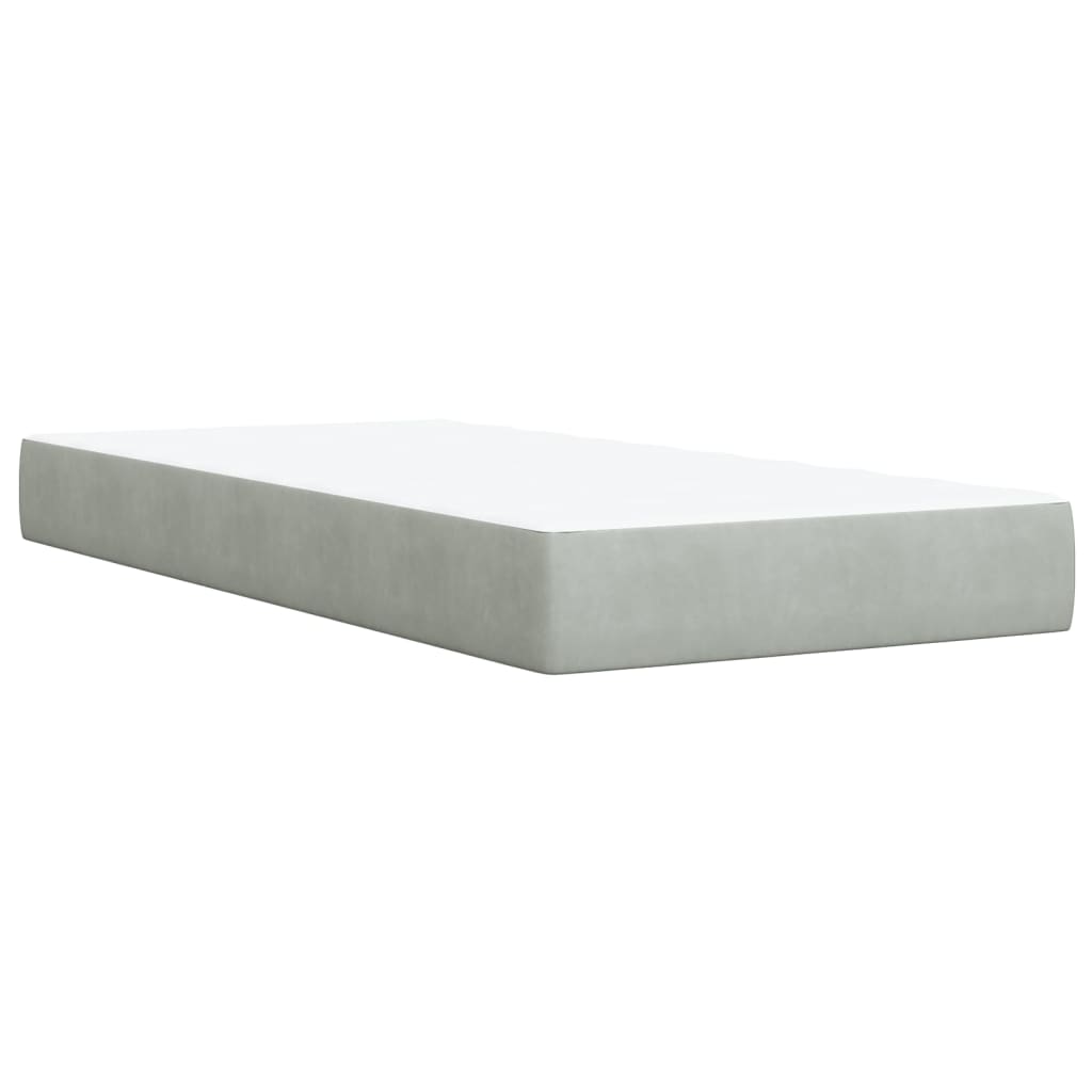 Sommier à lattes de lit et matelas Gris clair 100x200cm Velours - XIOS