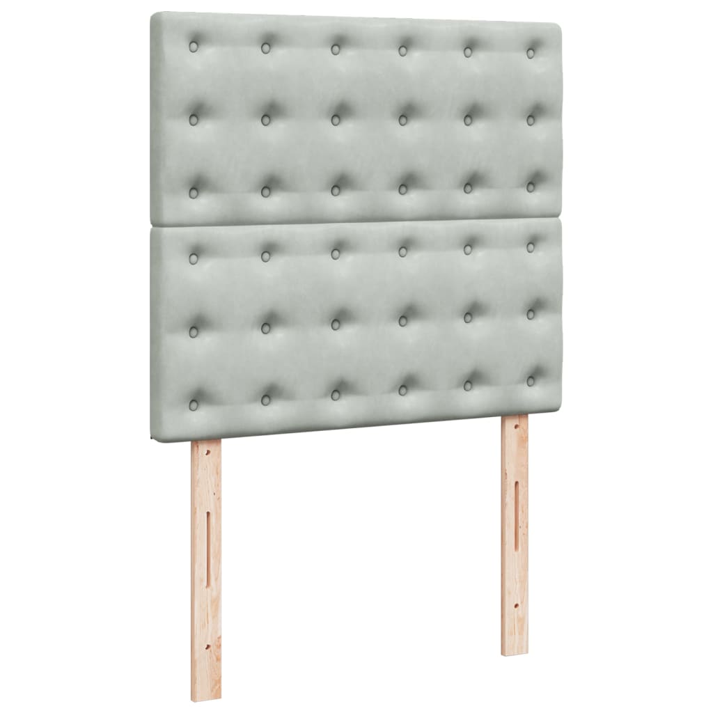 Sommier à lattes de lit et matelas Gris clair 100x200cm Velours - XIOS