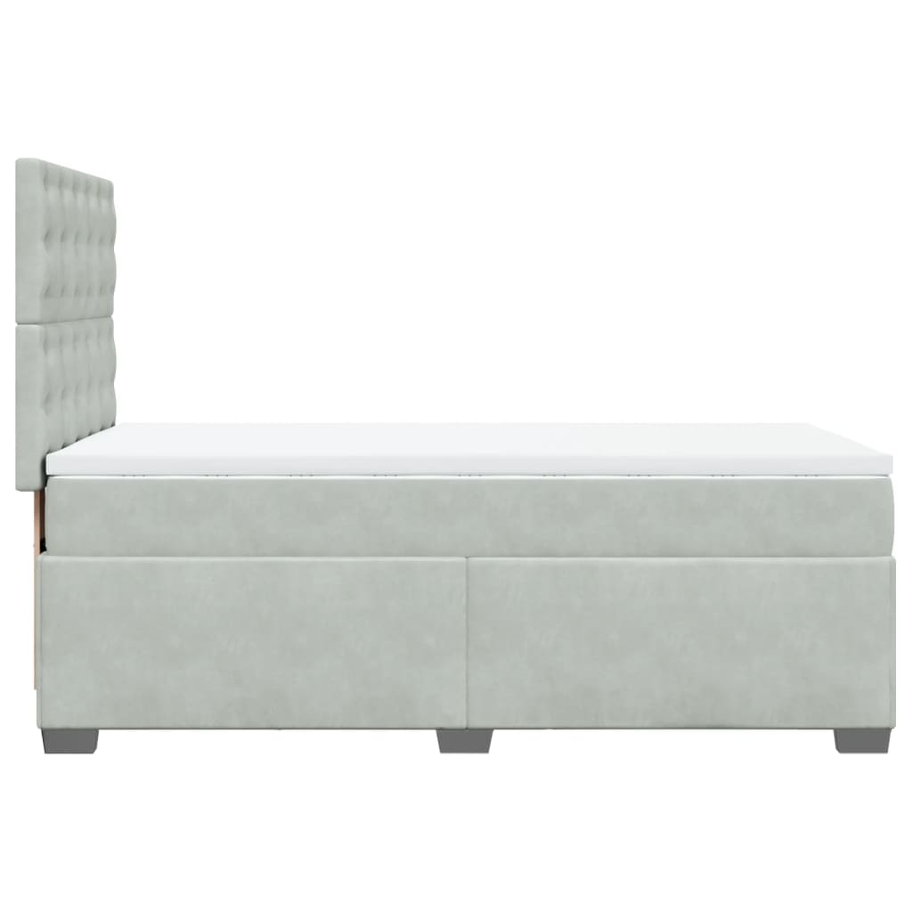 Sommier à lattes de lit et matelas Gris clair 100x200cm Velours - XIOS