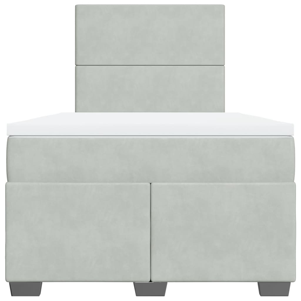 Sommier à lattes de lit et matelas gris clair 120x190cm velours - XIOS