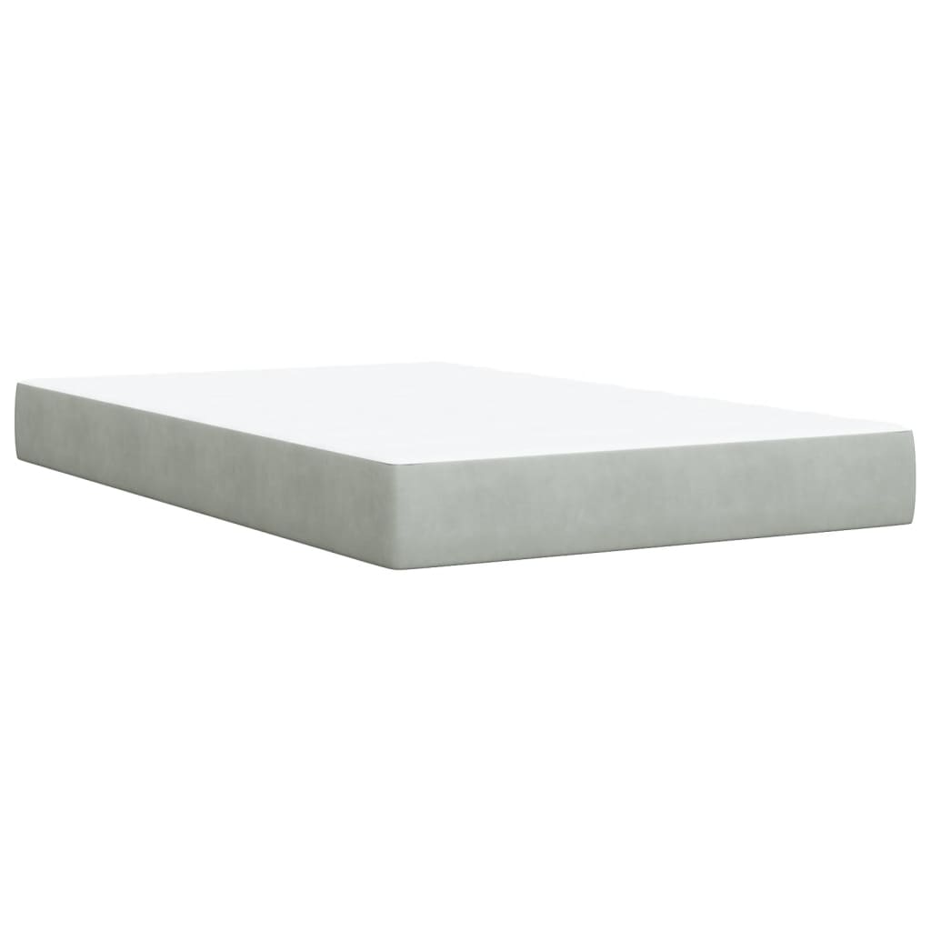 Sommier à lattes de lit et matelas gris clair 120x190cm velours - XIOS
