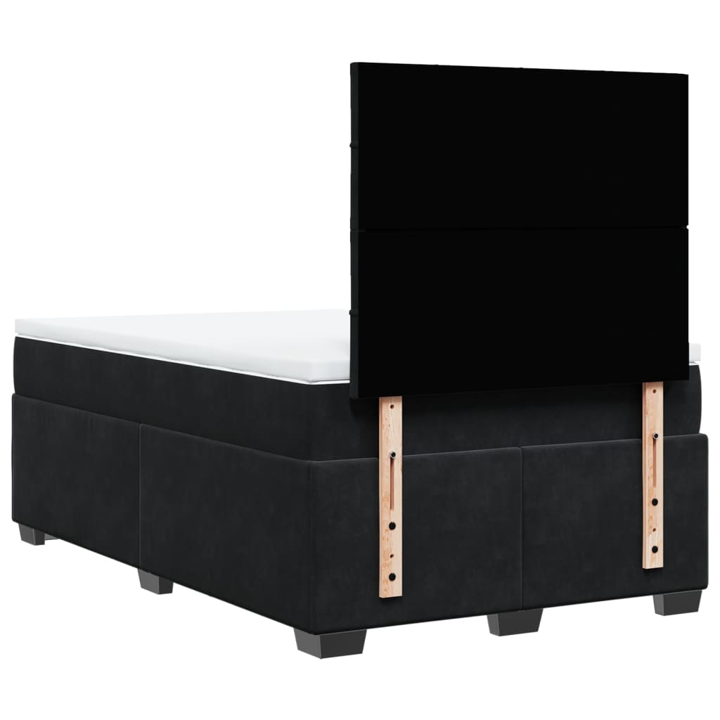 Sommier à lattes de lit avec matelas noir 120x190 cm velours - XIOS