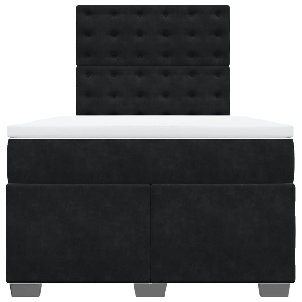Sommier à lattes de lit avec matelas noir 120x190 cm velours - XIOS