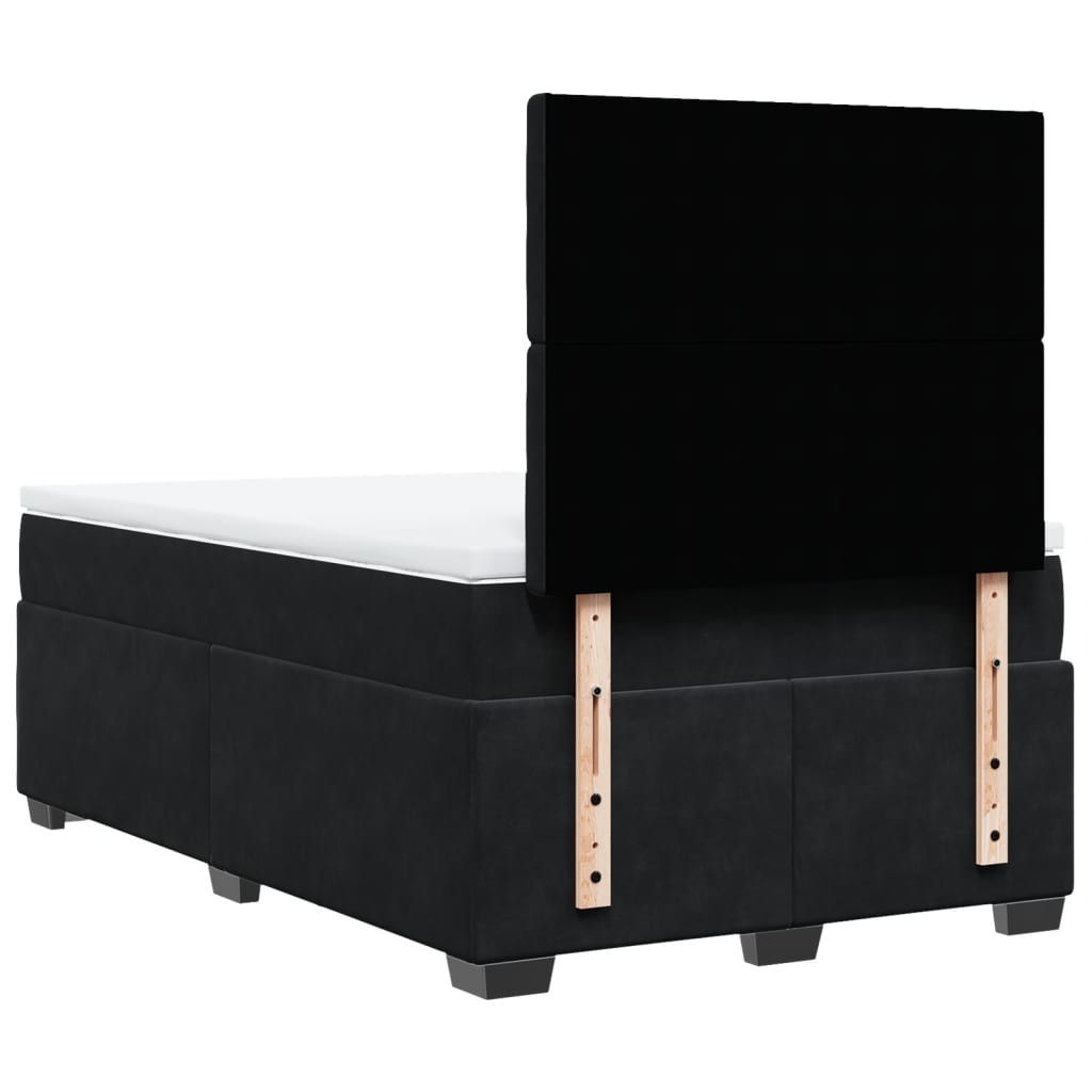Sommier à lattes de lit avec matelas noir 120x190 cm velours - XIOS
