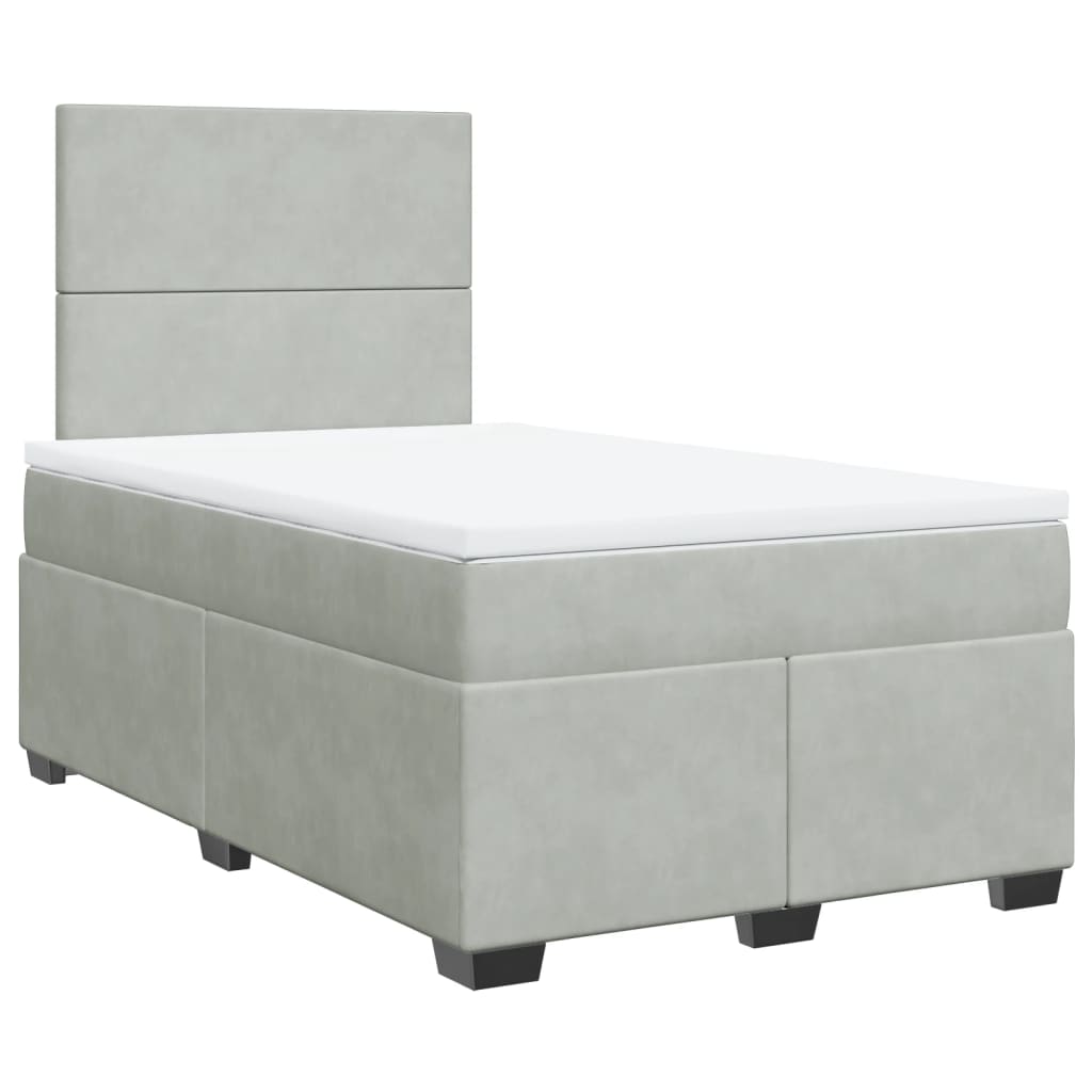 Sommier à lattes de lit et matelas Gris clair 120x200cm Velours - XIOS